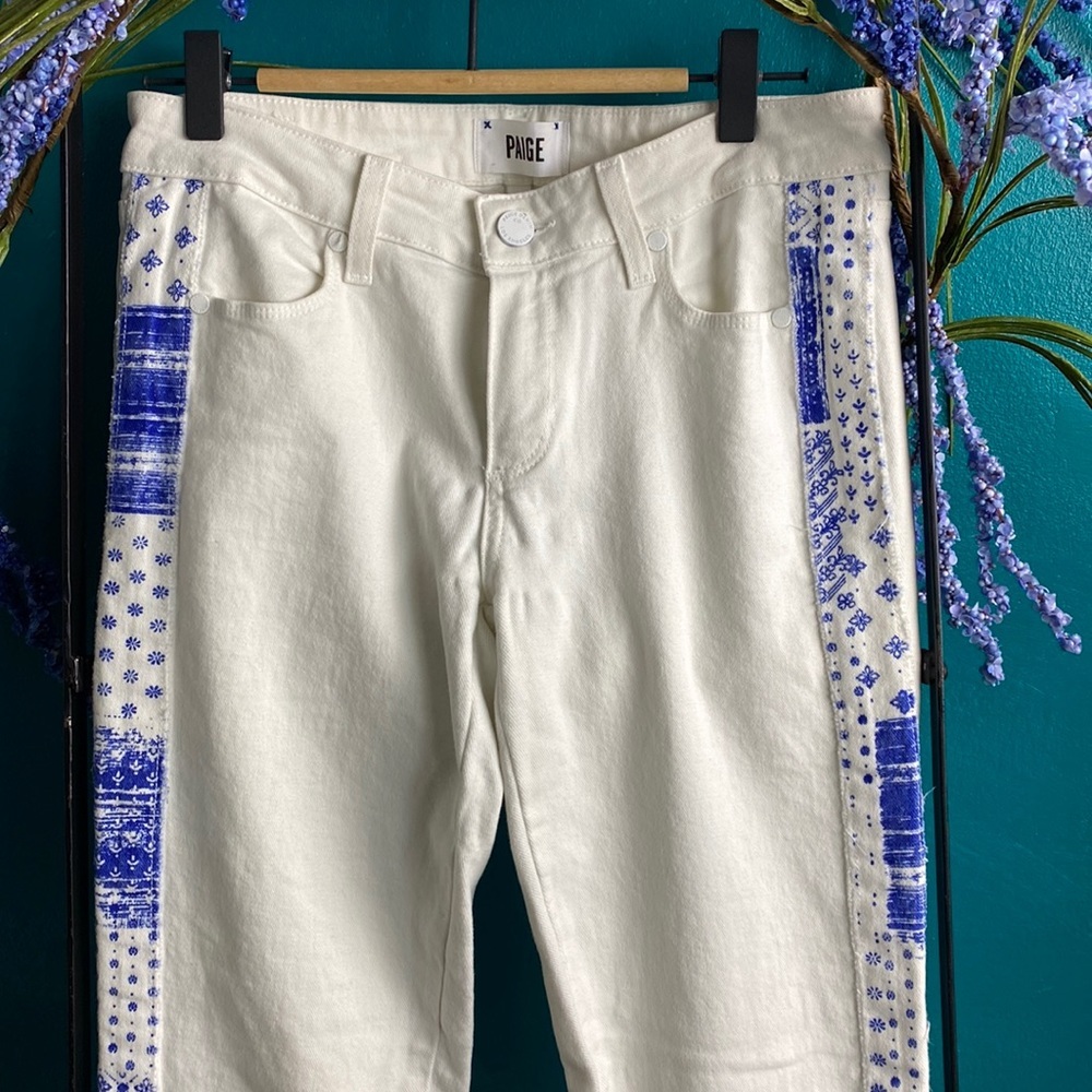 PAIGE Verdugo - Moroccan White Tuxedo Jeans - Picture 4 of 8